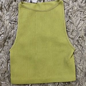 Cotton on ribbed crop top in lime green